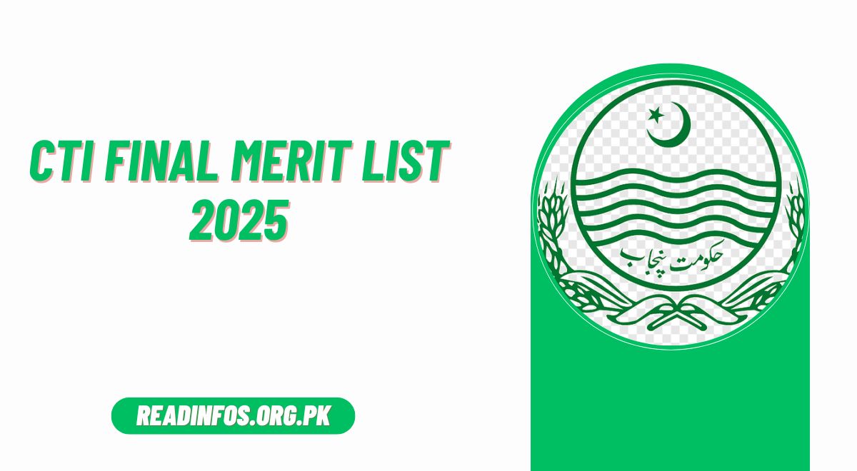 CTI Final Merit List 2025 Check Online