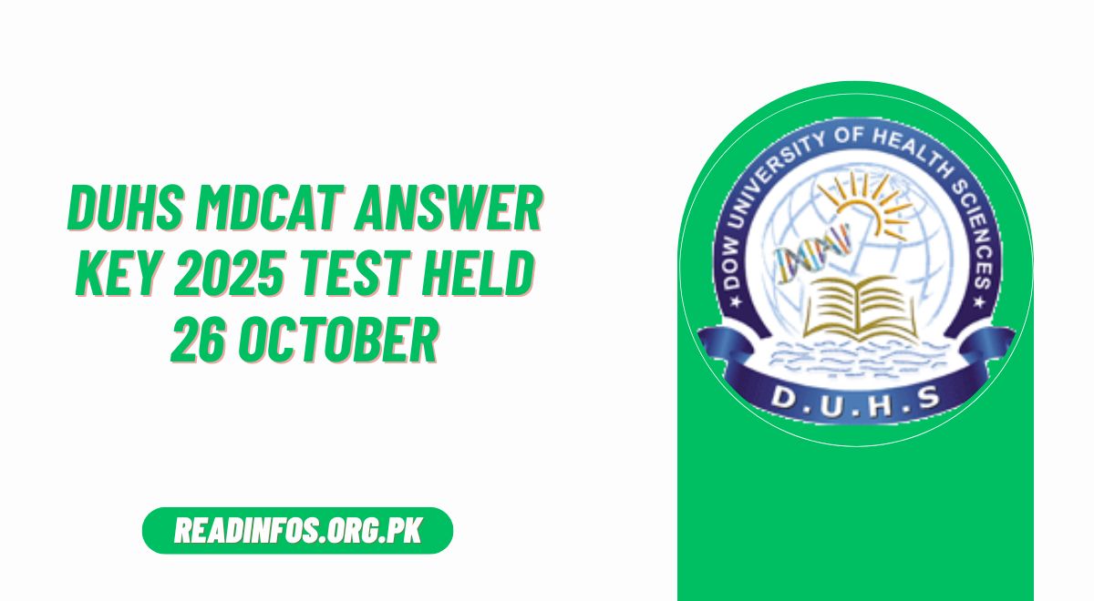 DUHS MDCAT Answer Key 2025 Test Held 26 October