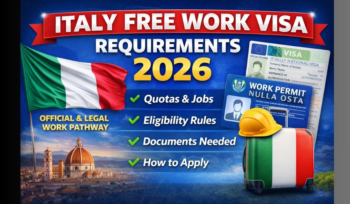 Italy Free Work Visa Requirements 2026 Free Online Apply – Complete & Updated Guide