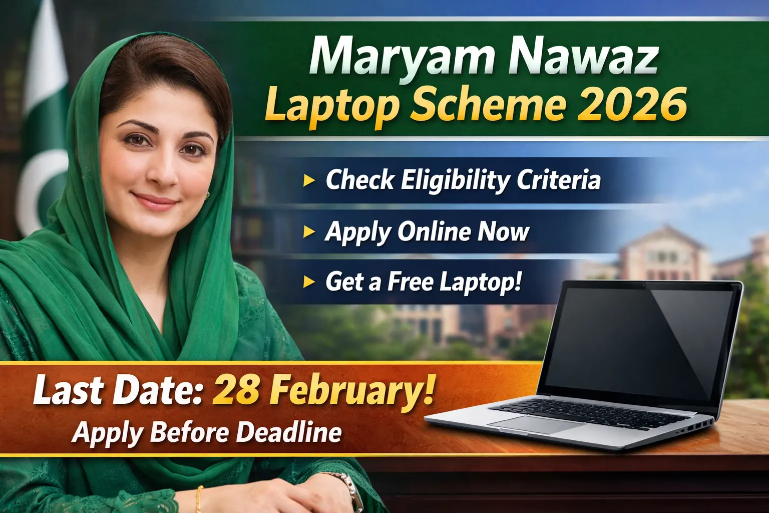 Maryam Nawaz Free Laptop Scheme 2026 Registration Open – Apply Before 28 Feb